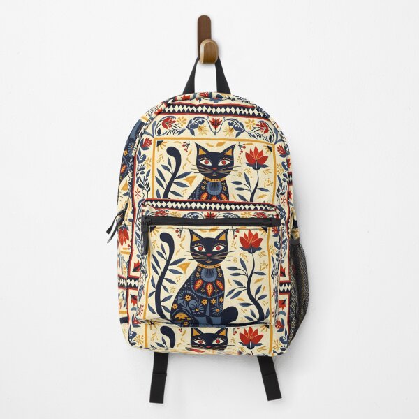 Item preview, Black cat traditional folklore pattern designed and sold by Folksy Living.