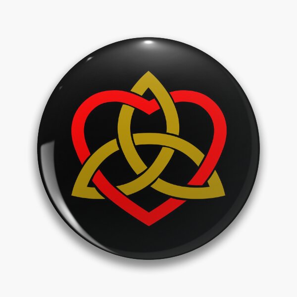 Item preview, Gold Celtic Trinity Knot with Red Heart designed and sold by Jeallan Designs.