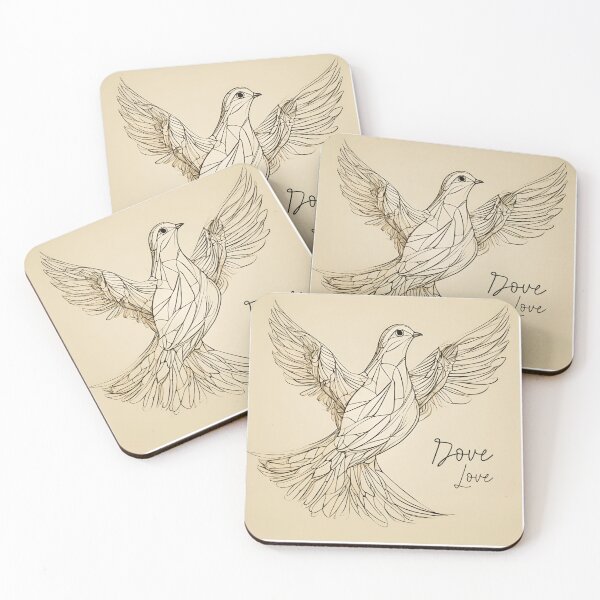 Item preview, Dove Love Line Art Prints On Gifts designed and sold by DendaArt.