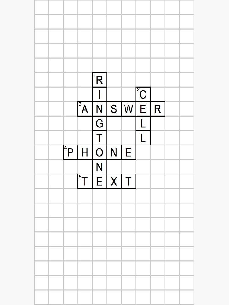 "Crossword Puzzle Phone Case" Sticker for Sale by XWordHobbyist Redbubble