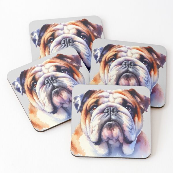 Item preview, English Bulldog Watercolor Portrait - Charming Print designed and sold by lloreleya.