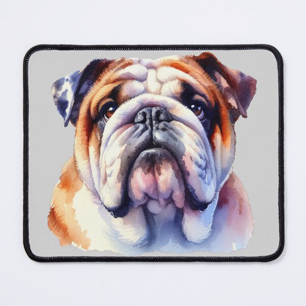 Item preview, English Bulldog Watercolor Portrait - Charming Print designed and sold by lloreleya.
