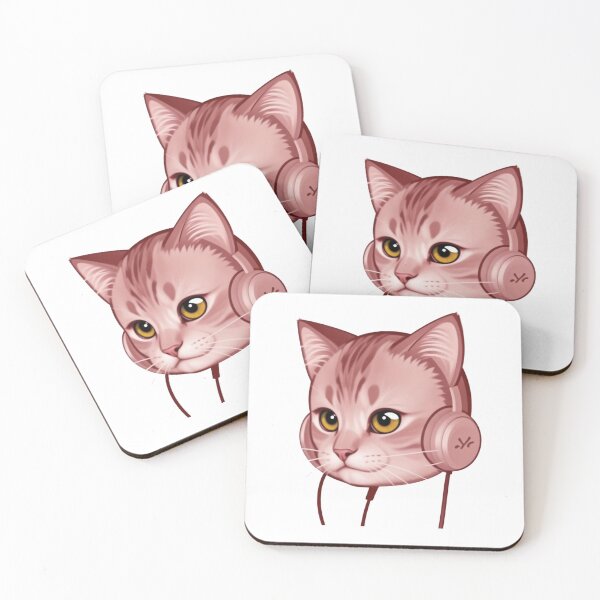 Item preview, cat with headphones  designed and sold by Krasawcew.