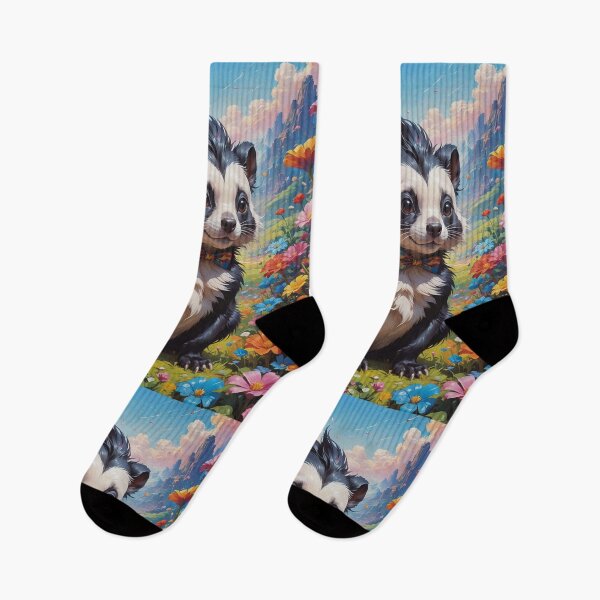 Item preview, Cute Skunk In A Flower Garden designed and sold by TheArtOfPat.