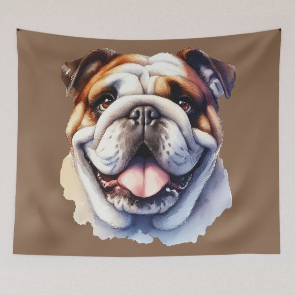Item preview, English Bulldog Watercolor Portrait - Charming Print -2 designed and sold by lloreleya.