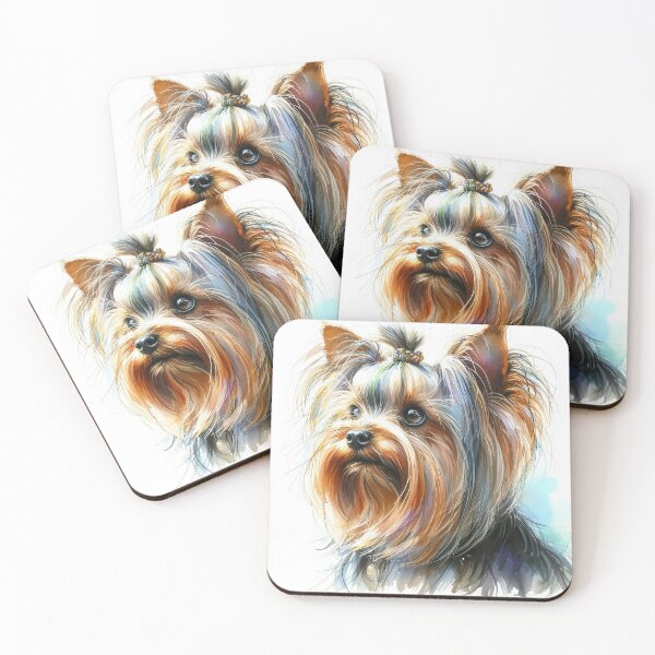 Item preview, Yorkshire Terrier Watercolor Portrait - Adorable Print designed and sold by lloreleya.