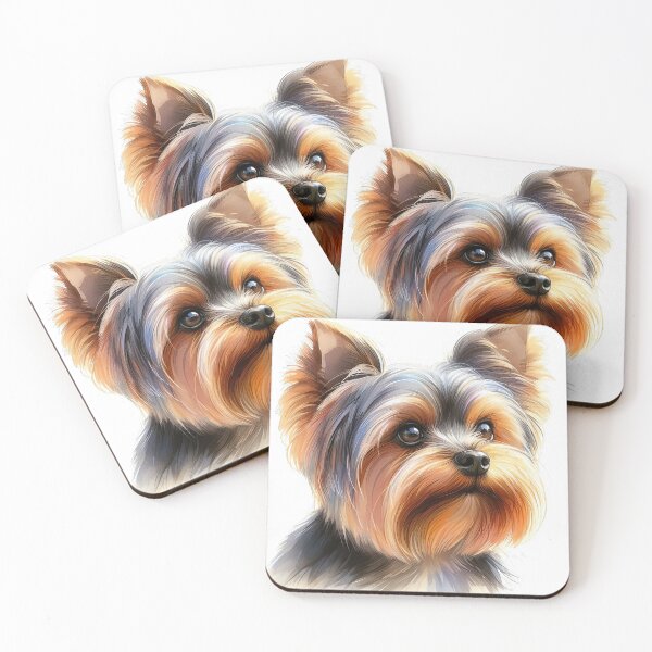 Item preview, Yorkshire Terrier Watercolor Portrait - Adorable Print -2 designed and sold by lloreleya.
