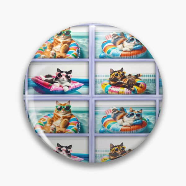 Item preview, Fun Summer Cats Floating in Pool Sunglasses Collage designed and sold by CritterManiaUK.