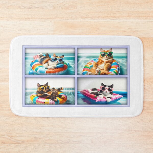 Item preview, Fun Summer Cats Floating in Pool Sunglasses Collage designed and sold by CritterManiaUK.