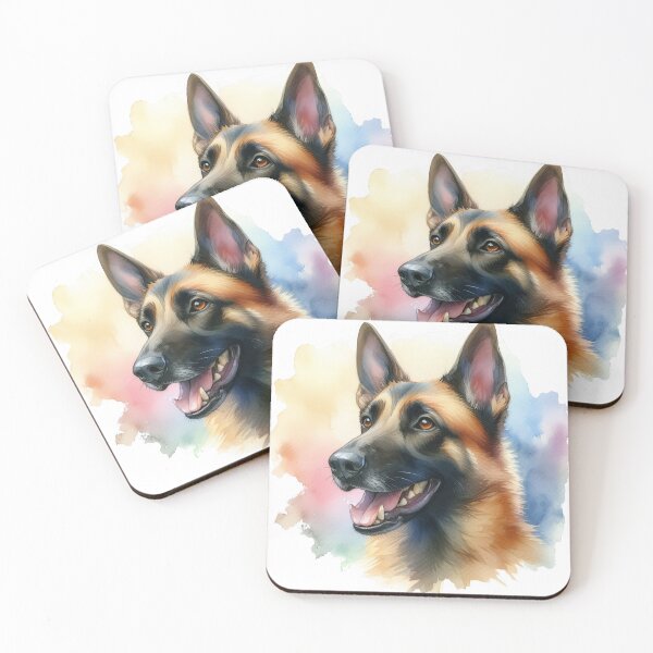 Item preview, Belgian Shepherd Watercolor Portrait - Majestic Print designed and sold by lloreleya.