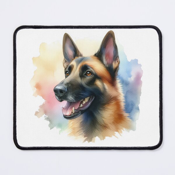 Item preview, Belgian Shepherd Watercolor Portrait - Majestic Print designed and sold by lloreleya.