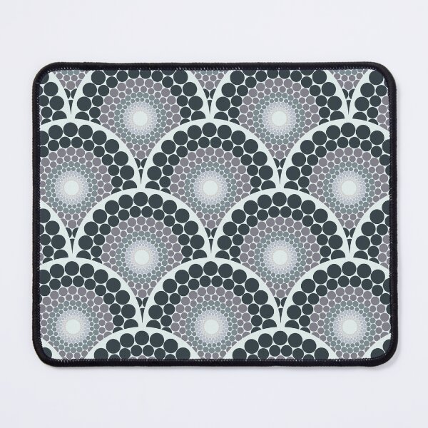 Item preview, Radiant Silver Smoke Dot Mandala Art Deco Scallop designed and sold by Triplicate Limited.