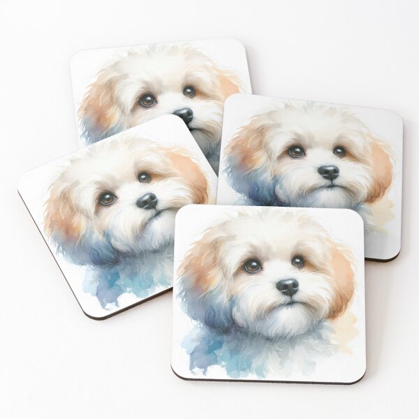 Item preview, Maltese Bolognese Dog Watercolor Portrait - Adorable Print designed and sold by lloreleya.
