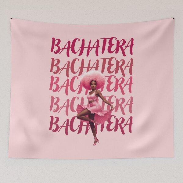 Item preview, Bachatera pink gif afro woman designed and sold by La Loca.