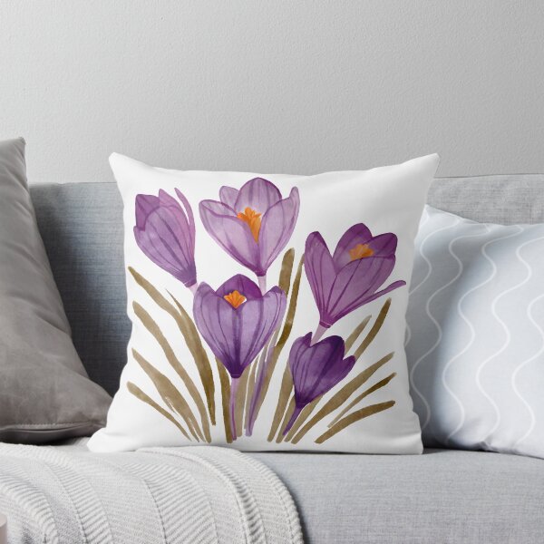 Item preview, Watercolor crocus flowers designed and sold by Petalette.