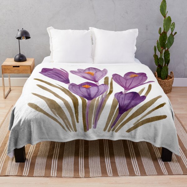 Item preview, Watercolor crocus flowers designed and sold by Petalette.