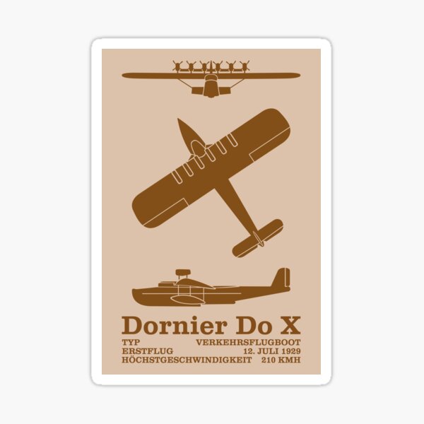 Item preview, Dornier Do X German Flying Boat Silhouettes Infographic designed and sold by MilitaryMart.