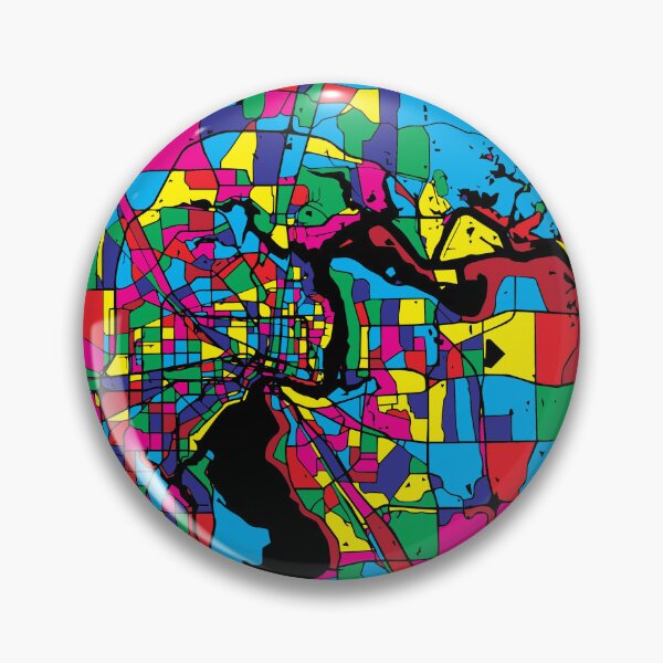 Item preview, San Jose City Map - Colorful Pop Art Abstract Print designed and sold by Stadify.