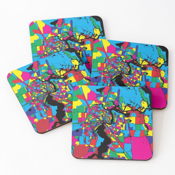 Item preview, San Jose City Map - Colorful Pop Art Abstract Print designed and sold by Stadify.