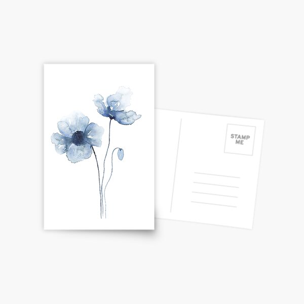 Item preview, Blue Watercolor Poppies designed and sold by Kris  Kivu.