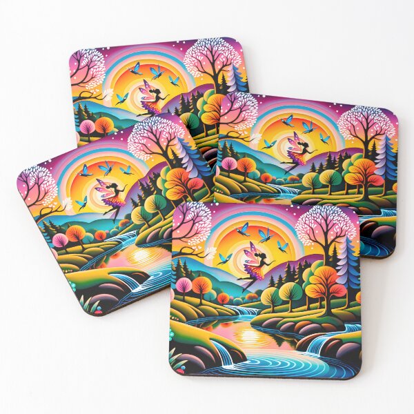 Item preview, A Fairy and Butterflies in the Enchanted Forest Realm - Naive Art designed and sold by Second Draft Visuals.