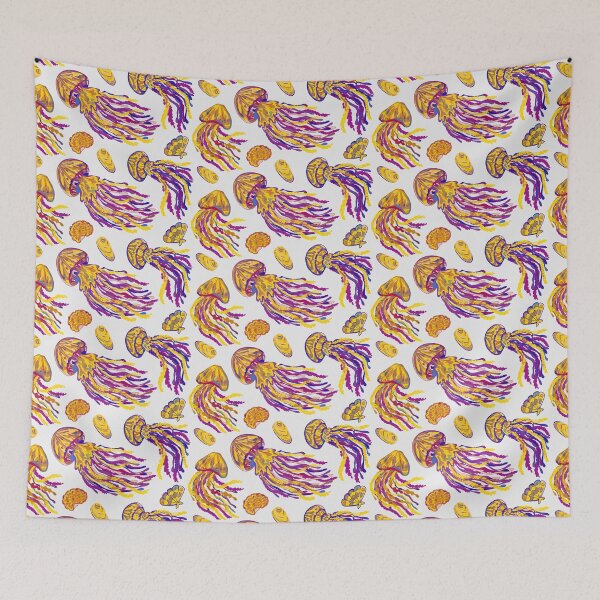 Item preview, Wavy Jellyfish Colorful Sea Animals designed and sold by NayaChu.