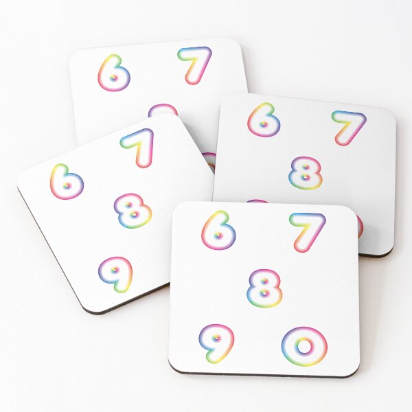 Item preview, sticker pack, Colorful Numbers 6-7-8-9-0 designed and sold by Numbers-Art.