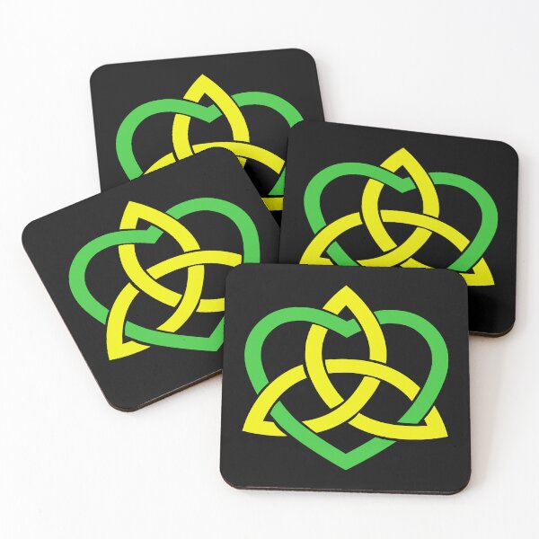 Item preview, Yellow Celtic Trinity Knot with Green Heart designed and sold by Jeallan Designs.