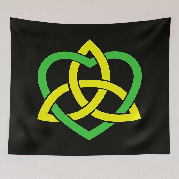 Item preview, Yellow Celtic Trinity Knot with Green Heart designed and sold by Jeallan Designs.