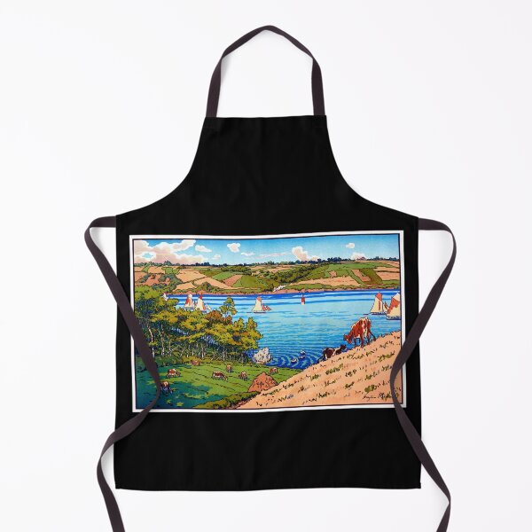 Item preview, Brittany Kermarie Meadow Bay Sailing Cows 1912 Henri Riviere designed and sold by RocketshipRetro.