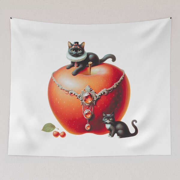 Item preview, Elegant Apple with Cats - Filtered Edition designed and sold by DeenaDee.