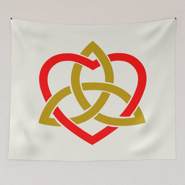 Item preview, Gold Celtic Trinity Knot with Red Heart designed and sold by Jeallan Designs.