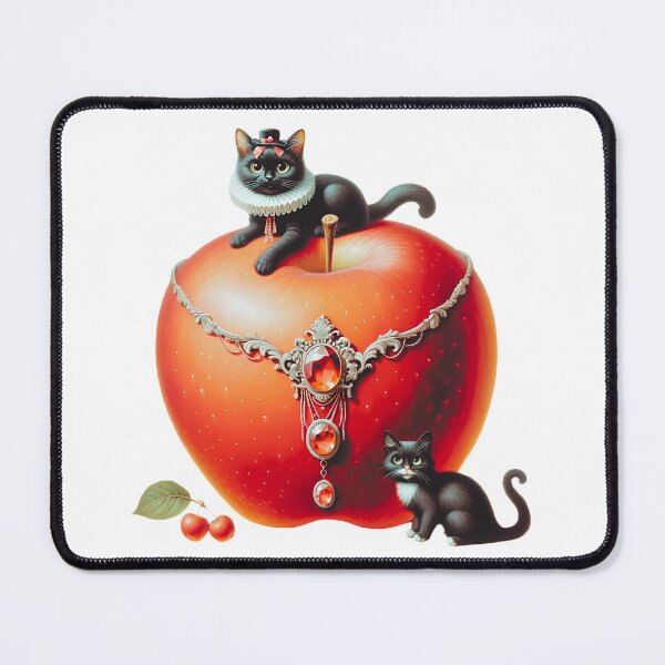 Item preview, Elegant Apple with Cats - Filtered Edition designed and sold by DeenaDee.