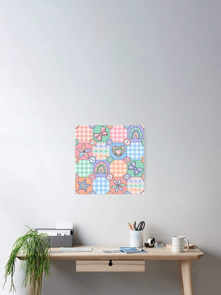 Thumbnail 2 of 3, Poster, Button Patchwork Seamless Pattern designed and sold by CreativeDraws42.