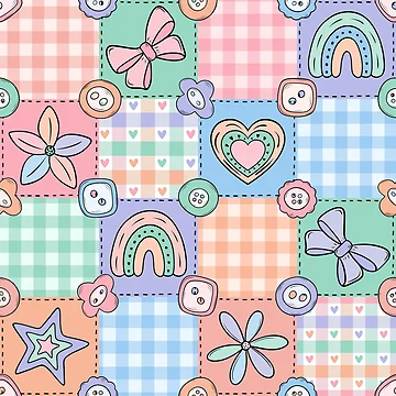Artwork thumbnail, Button Patchwork Seamless Pattern by CreativeDraws42