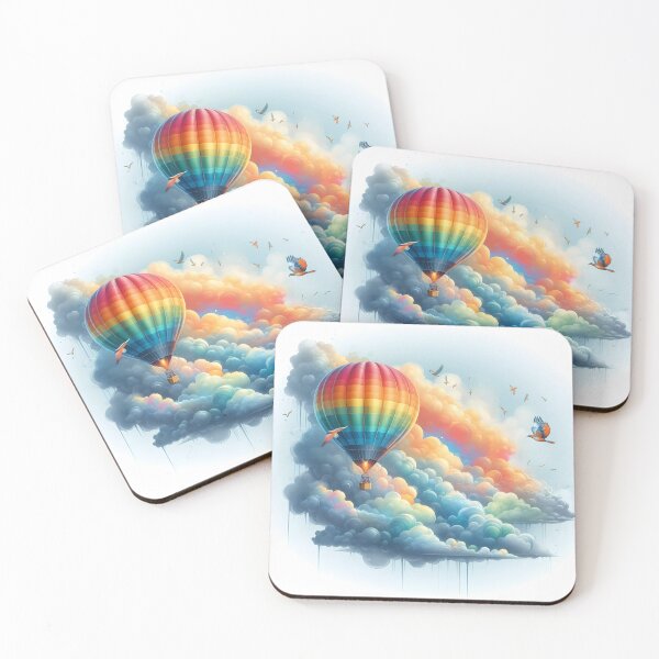 Item preview, Vibrant Hot Air Balloon Soaring Through Colorful Clouds designed and sold by Vitalka-uk.