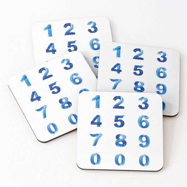 Item preview, sticker pack, Blue Numbers, paint brush designed and sold by Numbers-Art.