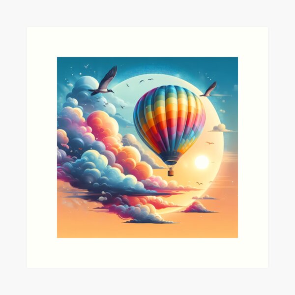 Item preview, Colorful Hot Air Balloon Against a Radiant Sky designed and sold by Vitalka-uk.