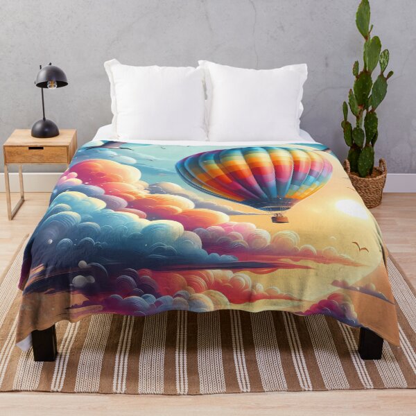 Item preview, Colorful Hot Air Balloon Against a Radiant Sky designed and sold by Vitalka-uk.
