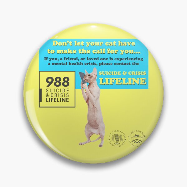 Item preview, Sphinx Cat Calling Suicide and Crisis Lifeline 988 designed and sold by 1Felinophile.
