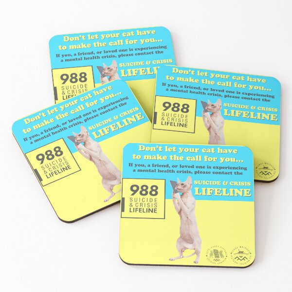 Item preview, Sphinx Cat Calling Suicide and Crisis Lifeline 988 designed and sold by 1Felinophile.