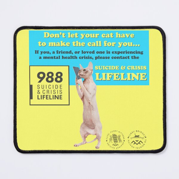 Item preview, Sphinx Cat Calling Suicide and Crisis Lifeline 988 designed and sold by 1Felinophile.