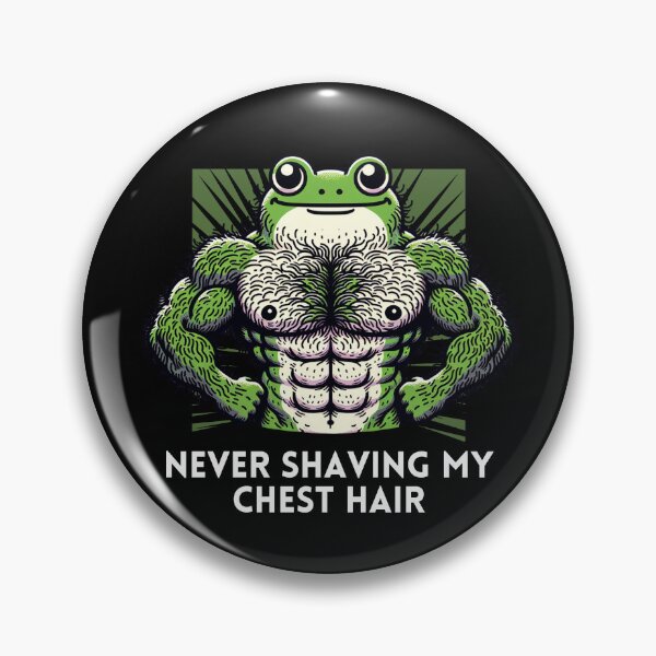 Item preview, Never Shaving My Chest Hair Muscle Frog designed and sold by Betsytiptoe.