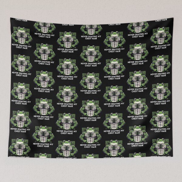 Item preview, Never Shaving My Chest Hair Muscle Frog designed and sold by Betsytiptoe.