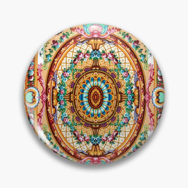 Item preview, Ornamental Design Europe 18th Century Red Pink Green Yellow designed and sold by RocketshipRetro.