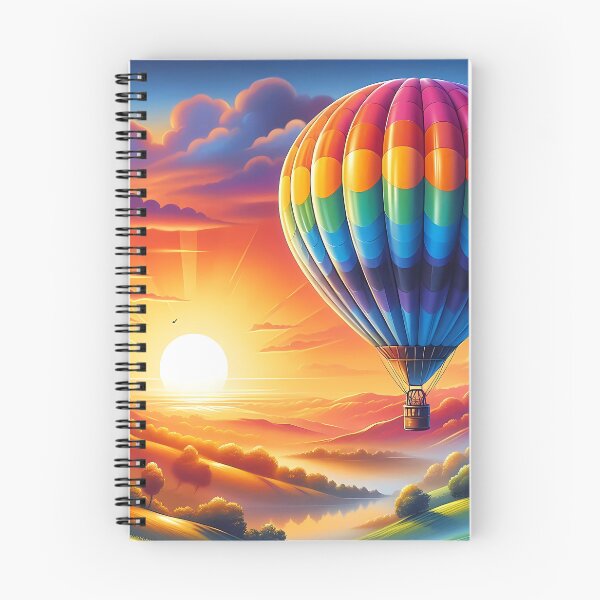 Item preview, Radiant Hot Air Balloon Over a Sunset Landscape designed and sold by Vitalka-uk.