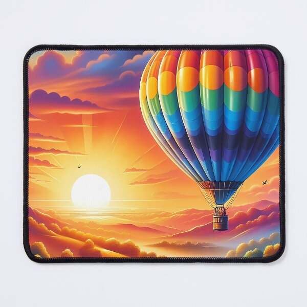 Item preview, Radiant Hot Air Balloon Over a Sunset Landscape designed and sold by Vitalka-uk.