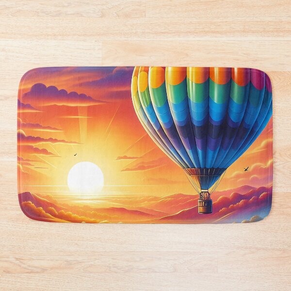 Item preview, Radiant Hot Air Balloon Over a Sunset Landscape designed and sold by Vitalka-uk.