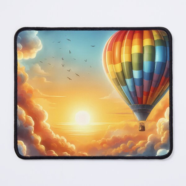 Item preview, Radiant Hot Air Balloon Over Sunset Clouds designed and sold by Vitalka-uk.