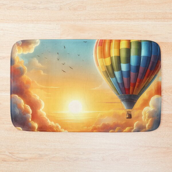 Item preview, Radiant Hot Air Balloon Over Sunset Clouds designed and sold by Vitalka-uk.